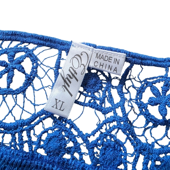 Ethyl Crochet Tunic, Blue, Size XL - Picture 4 of 8